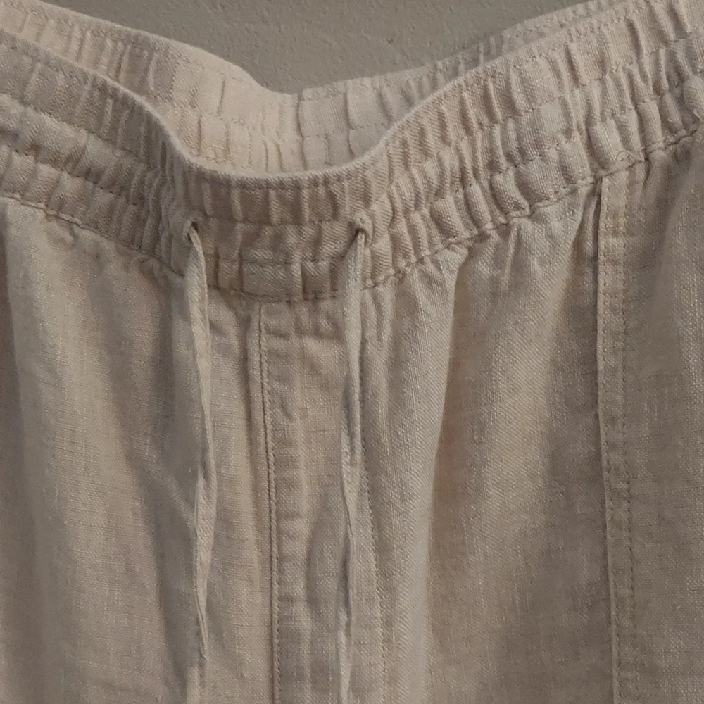LANDS END Womens High Rise Pullon 10in Cream Color sz 18 Bermuda Shorts - Picture 5 of 12